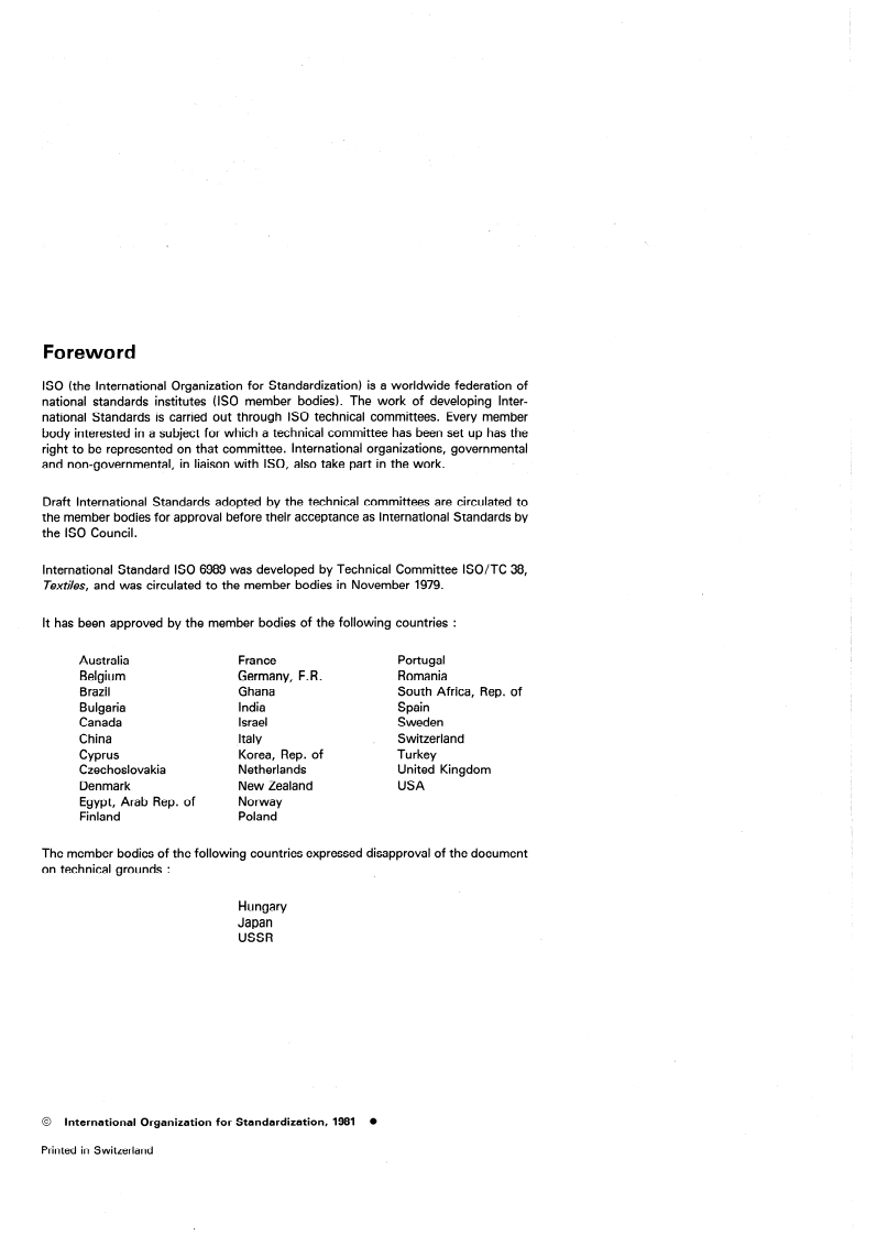 SIST ISO 6989:1995 ISO 6989:1981 - Textile fibres — Determination of length and length distribution of staple fibres (by measurement of single fibres)/1/1981 - Page 2 preview