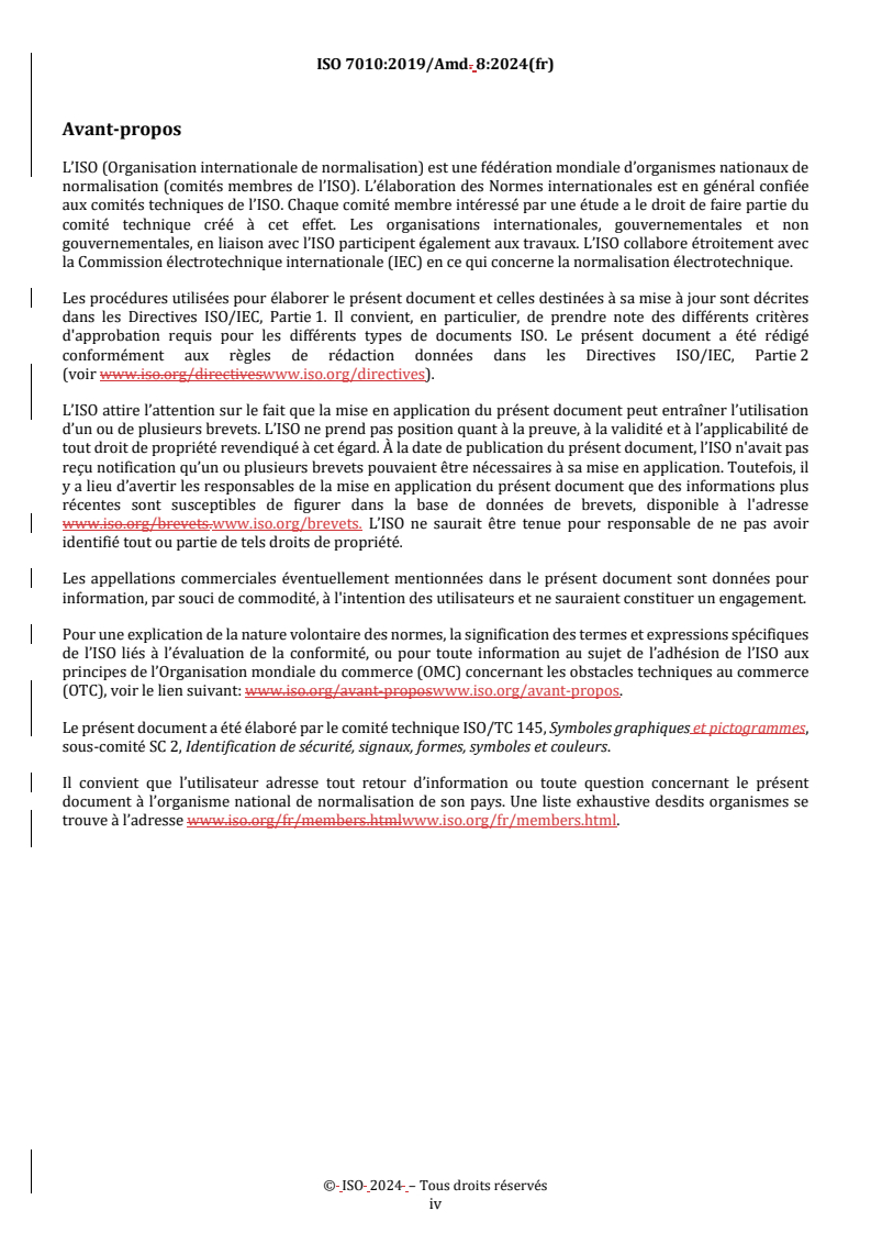 ISO 7010:2019/Amd 8:2024 REDLINE ISO 7010:2019/Amd 8:2024 - Symboles graphiques — Couleurs de sécurité et signaux de sécurité — Signaux de sécurité enregistrés — Amendement 8/24/2024 - Page 4 preview
