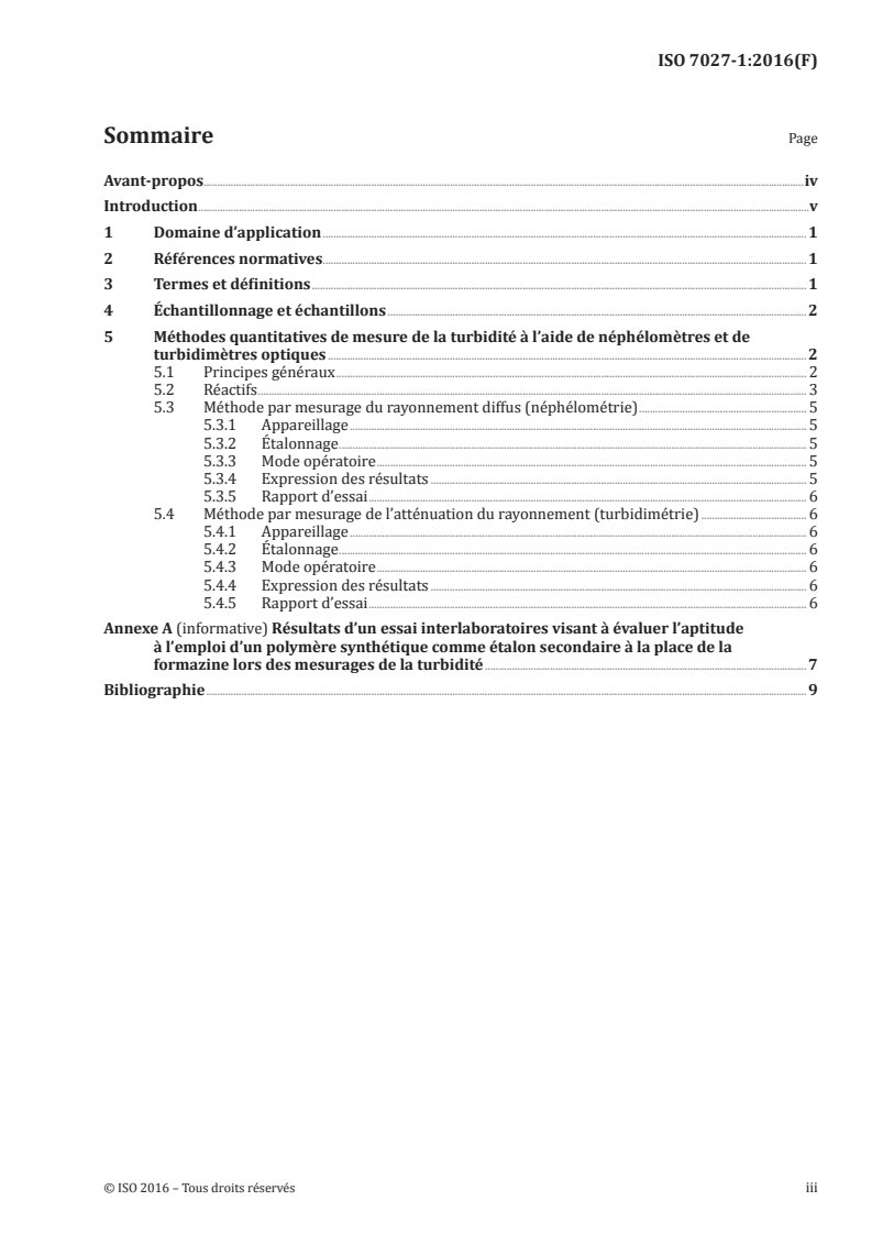 ISO 7027-1:2016 ISO 7027-1:2016 - Qualité de l'eau — Détermination de la turbidité — Partie 1: Méthodes quantitatives/9/2016 - Page 3 preview