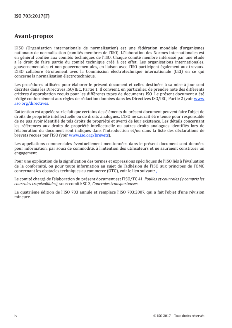 ISO 703:2017 ISO 703:2017 - Courroies transporteuses — Flexibilité transversale (aptitude à la mise en auge) — Méthode d'essai/5/2017 - Page 4 preview