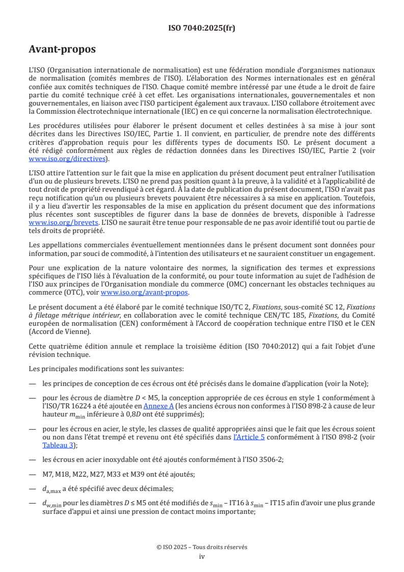 ISO 7040:2025 ISO 7040:2025 - Fixations — Écrous hexagonaux autofreinés — Écrous normaux (à anneau non métallique)
Released:10. 06. 2025 - Page 4 preview