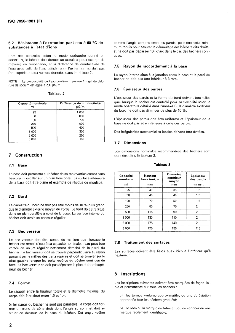 ISO 7056:1981 ISO 7056:1981 - Matériel de laboratoire en plastique — Béchers/1/1981 - Page 4 preview