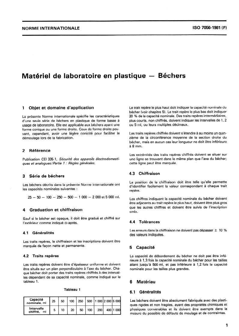 ISO 7056:1981 ISO 7056:1981 - Matériel de laboratoire en plastique — Béchers/1/1981 - Page 3 preview