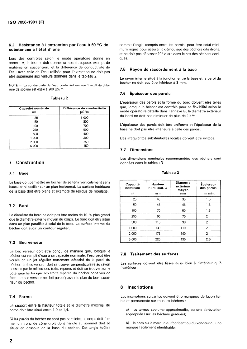 ISO 7056:1981 ISO 7056:1981 - Matériel de laboratoire en plastique — Béchers/1/1981 - Page 4 preview
