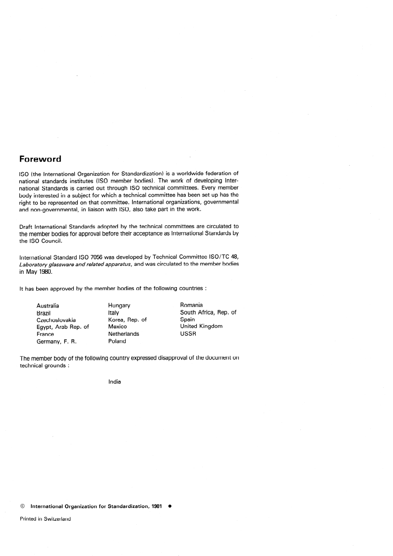 ISO 7056:1981 ISO 7056:1981 - Plastics laboratory ware — Beakers/1/1981 - Page 2 preview