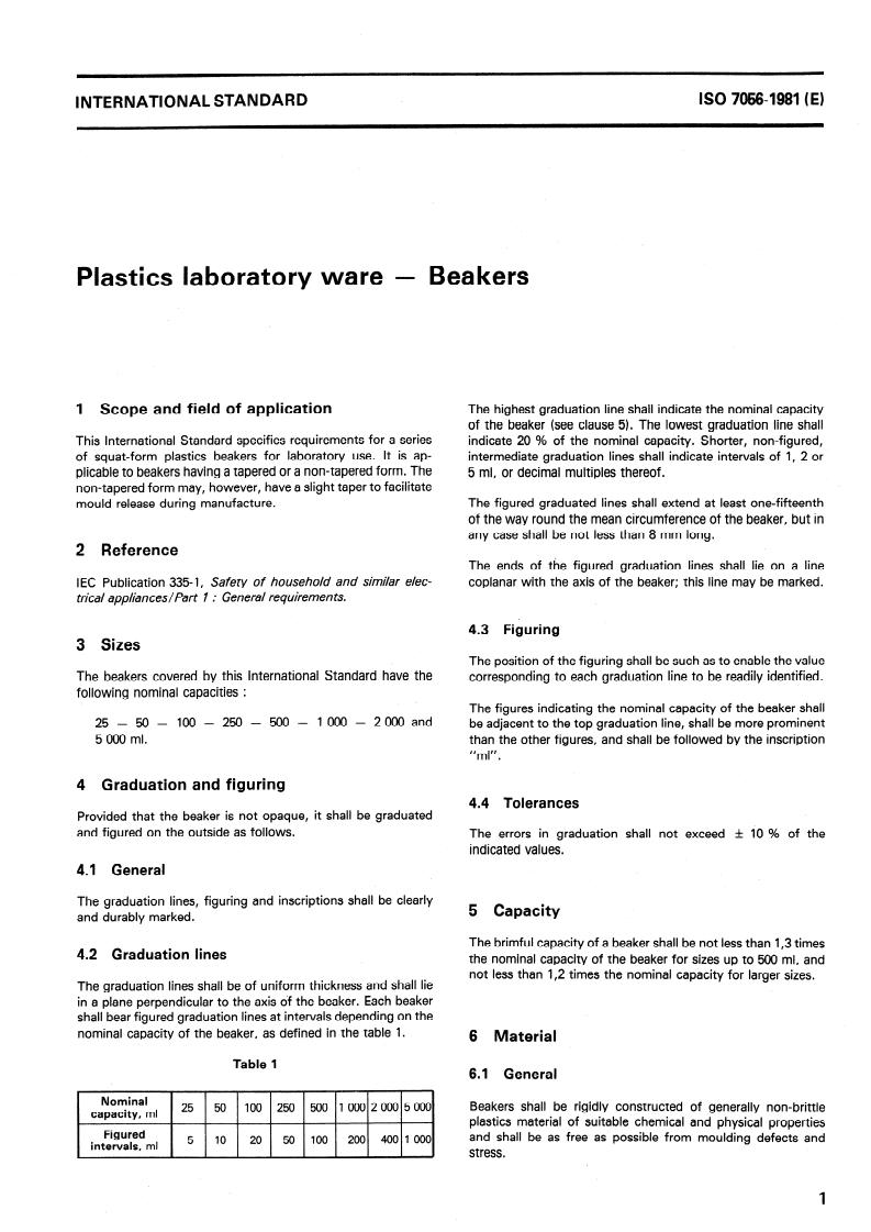 ISO 7056:1981 ISO 7056:1981 - Plastics laboratory ware — Beakers/1/1981 - Page 3 preview
