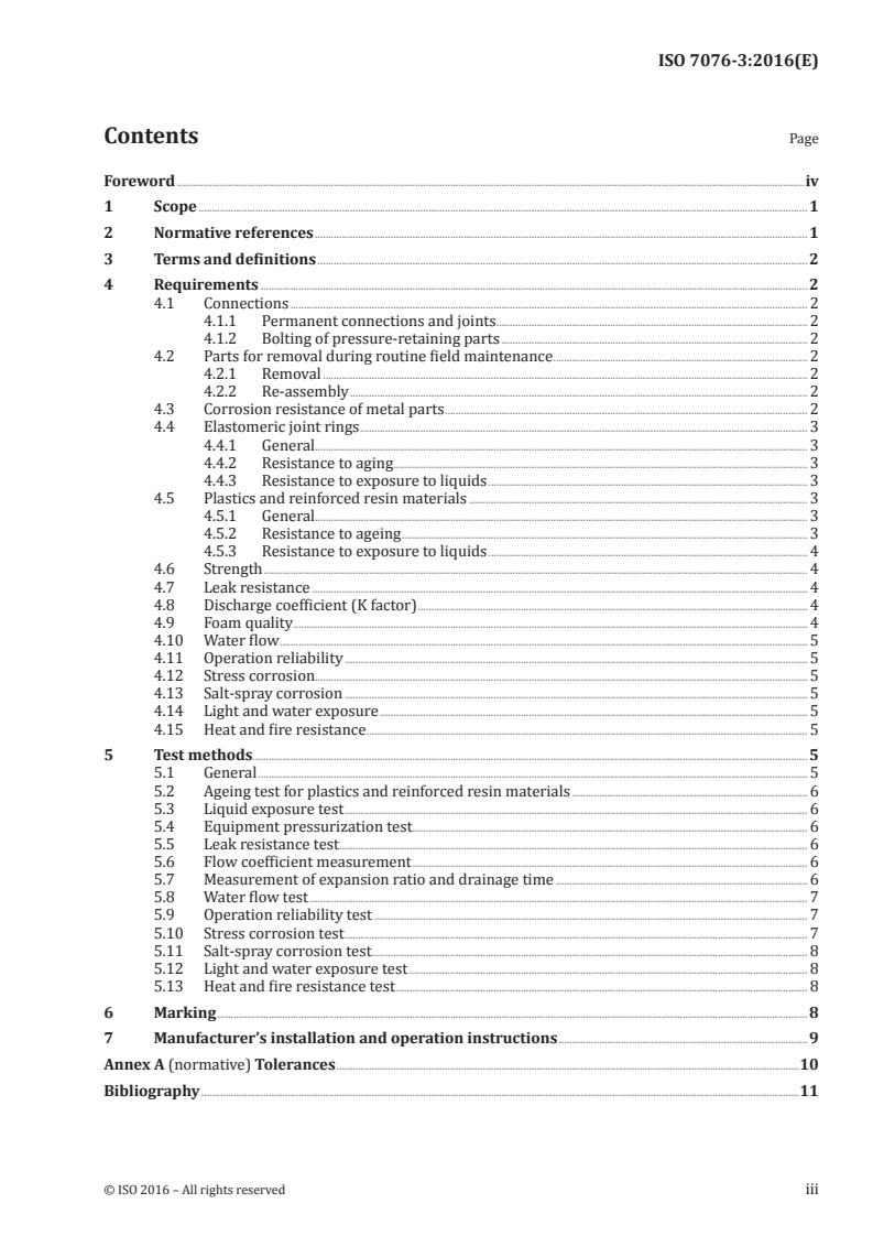 ISO 7076-3:2016 ISO 7076-3:2016 - Fire protection — Foam fire extinguishing systems — Part 3: Medium expansion foam equipment/30/2016 - Page 3 preview
