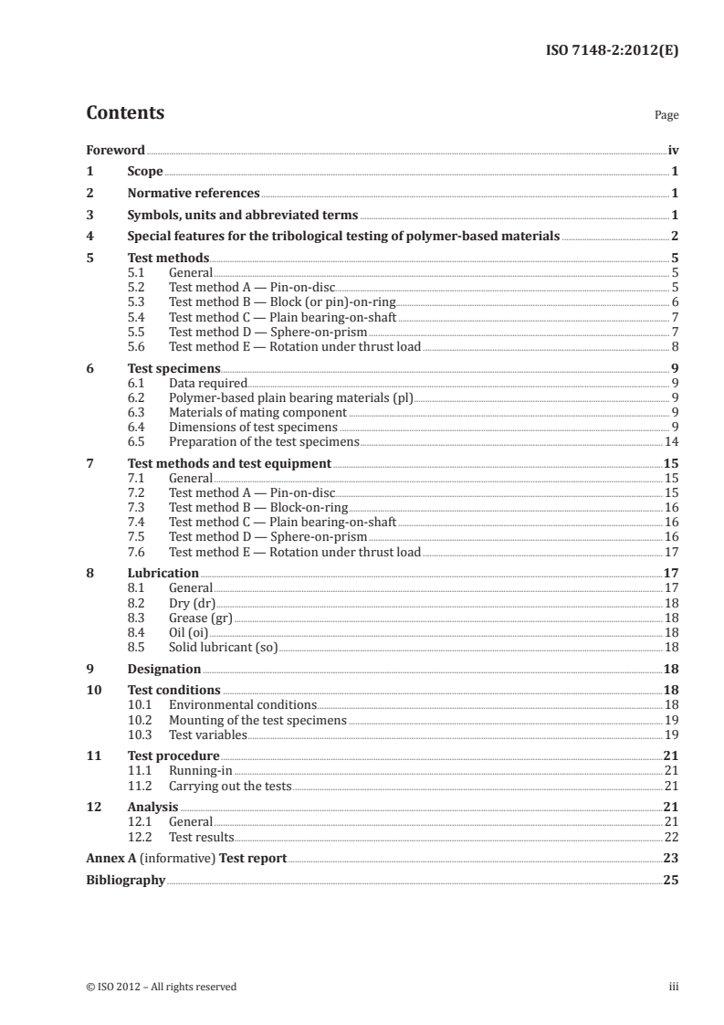 ISO 7148-2:2012 ISO 7148-2:2012 - Plain bearings — Testing of the tribological behaviour of bearing materials — Part 2: Testing of polymer-based bearing materials/1/2012 - Page 3 preview