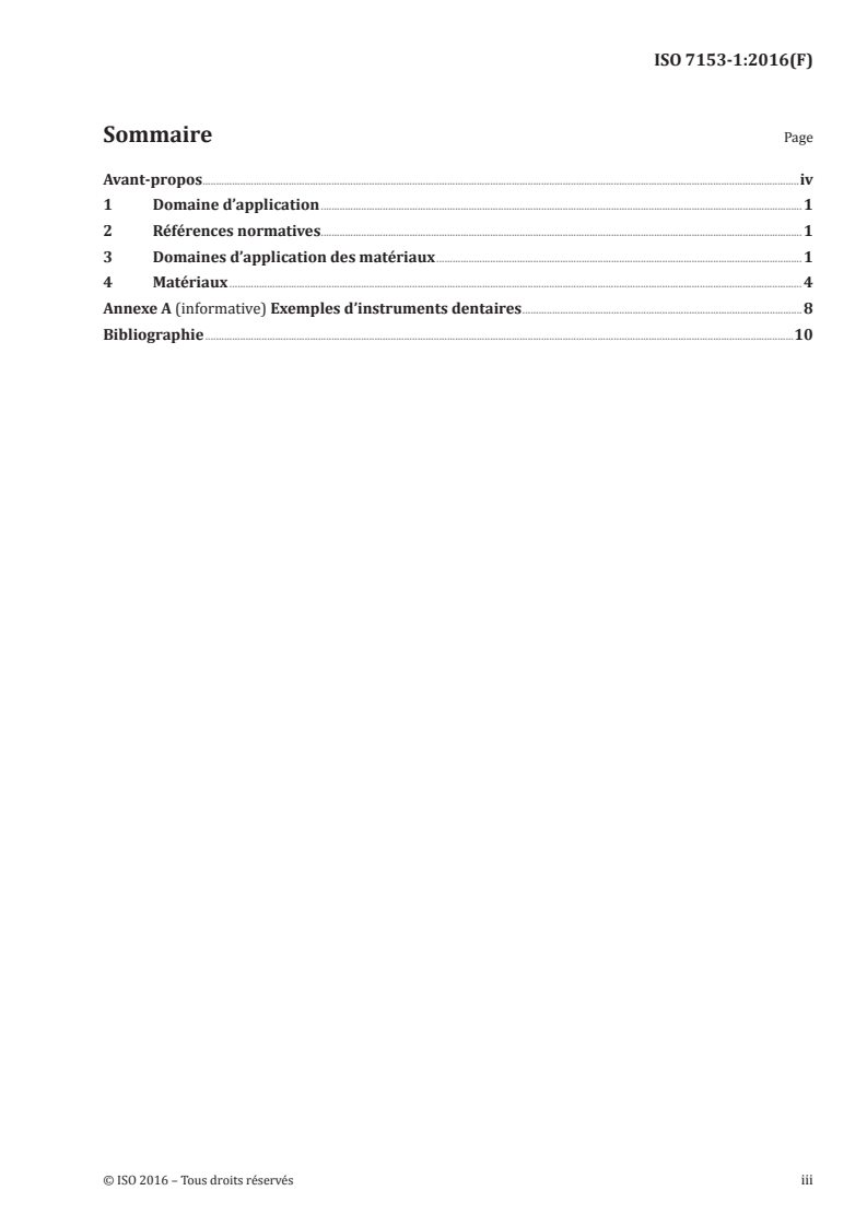 ISO 7153-1:2016 ISO 7153-1:2016 - Instruments chirurgicaux — Matériaux — Partie 1: Métaux/6/2016 - Page 3 preview