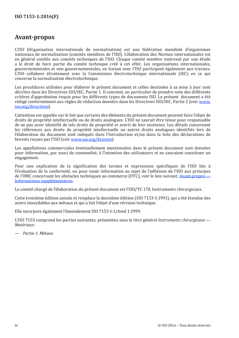 ISO 7153-1:2016 ISO 7153-1:2016 - Instruments chirurgicaux — Matériaux — Partie 1: Métaux/6/2016 - Page 4 preview