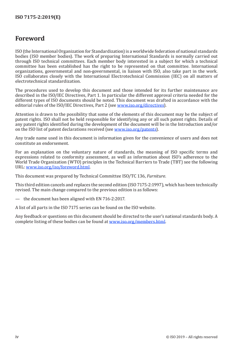 ISO 7175-2:2019 ISO 7175-2:2019 - Furniture — Children's cots and folding cots for domestic use — Part 2: Test methods/18/2019 - Page 4 preview