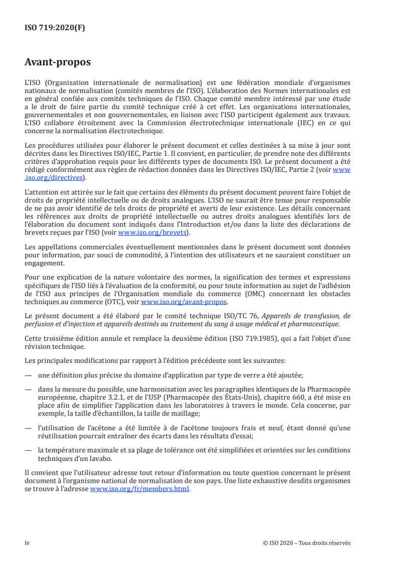 ISO 719:2020 ISO 719:2020 - Verre — Résistance hydrolytique du verre en grains à 98 °C — Méthode d'essai et classification/11/2020 - Page 4 preview