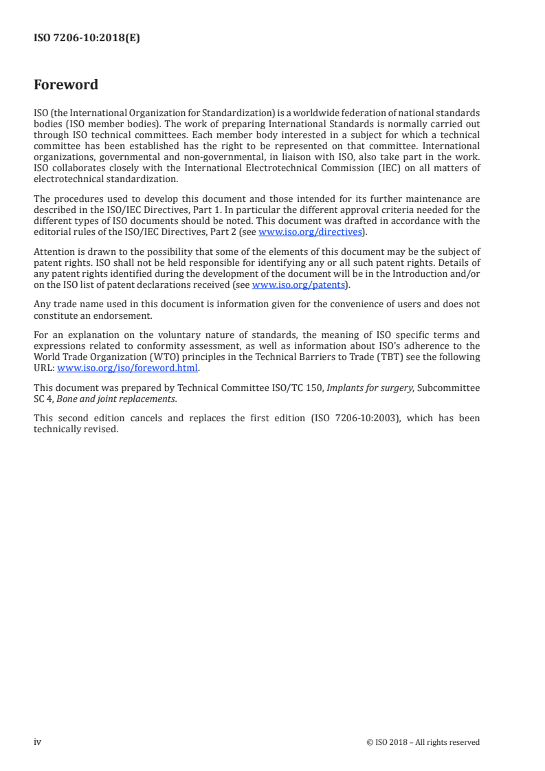 ISO 7206-10:2018 ISO 7206-10:2018 - Implants for surgery — Partial and total hip-joint prostheses — Part 10: Determination of resistance to static load of modular femoral heads/9/2018 - Page 4 preview