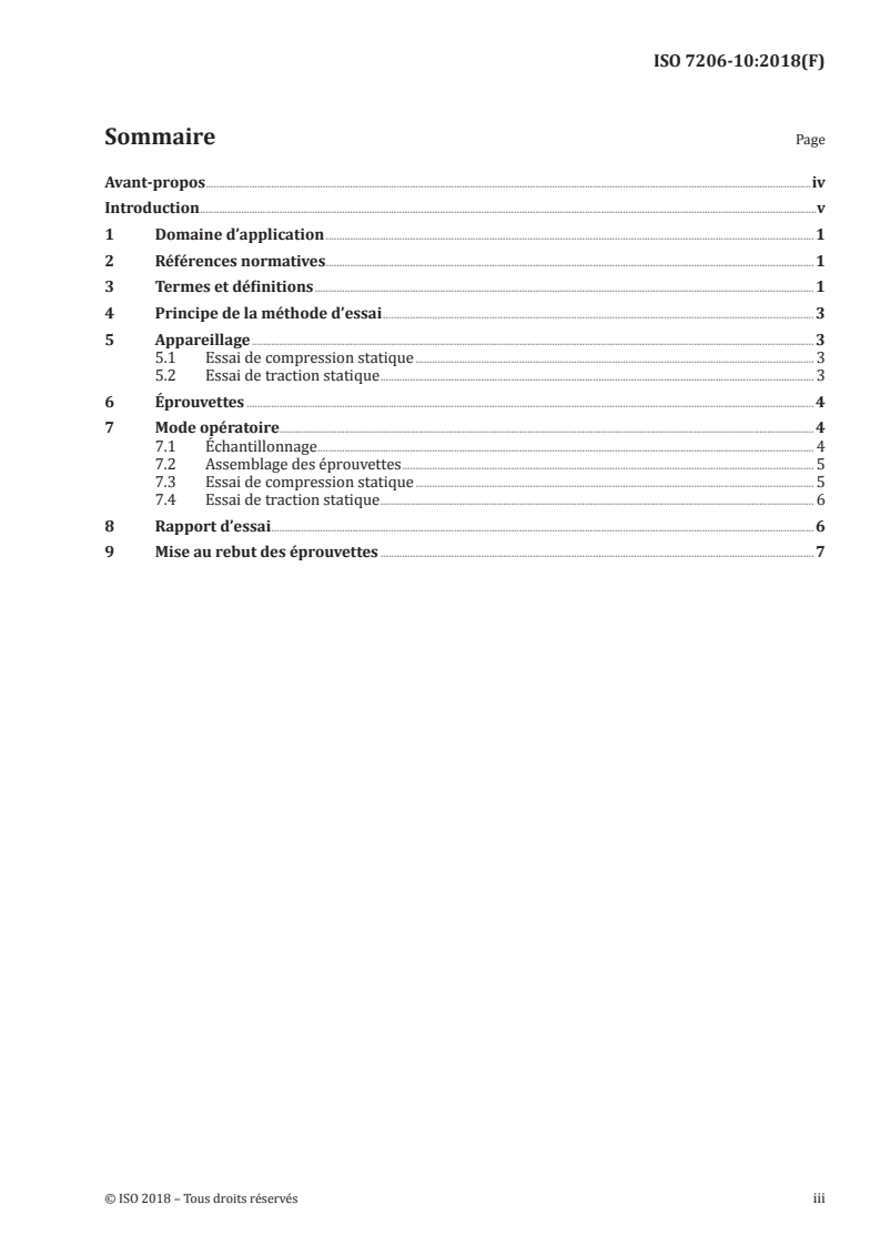 ISO 7206-10:2018 ISO 7206-10:2018 - Implants chirurgicaux — Prothèses partielles et totales de l'articulation de la hanche — Partie 10: Détermination de la résistance à la charge statique de têtes fémorales modulaires/9/2018 - Page 3 preview