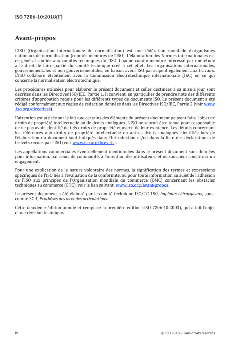 ISO 7206-10:2018 ISO 7206-10:2018 - Implants chirurgicaux — Prothèses partielles et totales de l'articulation de la hanche — Partie 10: Détermination de la résistance à la charge statique de têtes fémorales modulaires/9/2018 - Page 4 preview