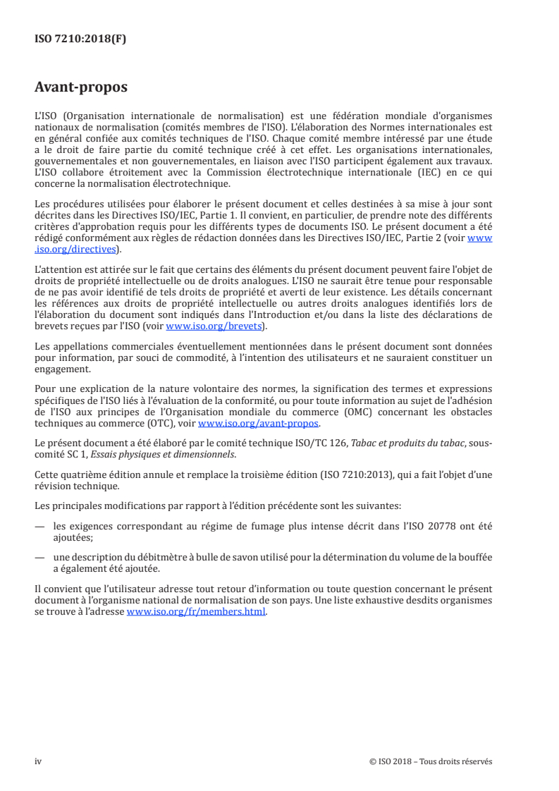 SIST ISO 7210:2020 ISO 7210:2018 - Machine à fumer analytique de routine pour cigarettes — Méthodes d'essais complémentaires pour la vérification de la machine/5/2018 - Page 4 preview