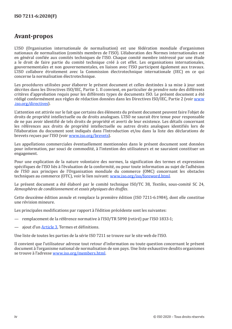 ISO 7211-6:2020 ISO 7211-6:2020 - Textiles — Méthodes d'analyse de la construction des tissus — Partie 6: Détermination de la masse des fils de chaîne et de trame par unité de surface d'un tissu/1/2020 - Page 4 preview