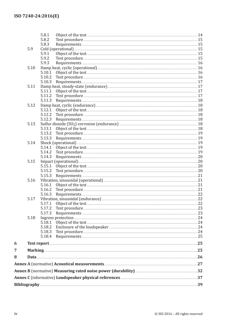 ISO 7240-24:2016 ISO 7240-24:2016 - Fire detection and fire alarm systems — Part 24: Fire alarm loudspeakers/8/2016 - Page 4 preview