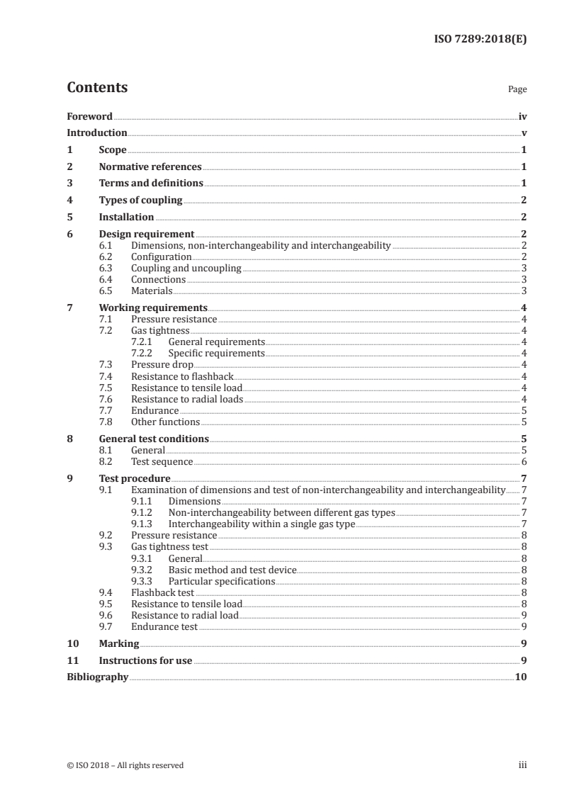 ISO 7289:2018 ISO 7289:2018 - Gas welding equipment — Quick-action couplings with shut-off valves for welding, cutting and allied processes/11/2021 - Page 3 preview