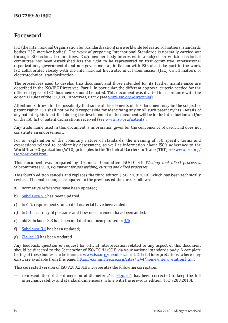 ISO 7289:2018 ISO 7289:2018 - Gas welding equipment — Quick-action couplings with shut-off valves for welding, cutting and allied processes/11/2021 - Page 4 preview