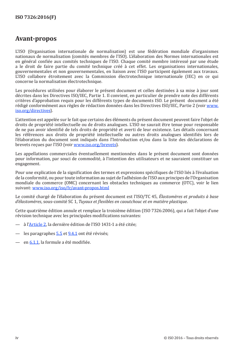 ISO 7326:2016 ISO 7326:2016 - Tuyaux en caoutchouc et en plastique — Évaluation de la résistance à l'ozone dans des conditions statiques/7/2016 - Page 4 preview