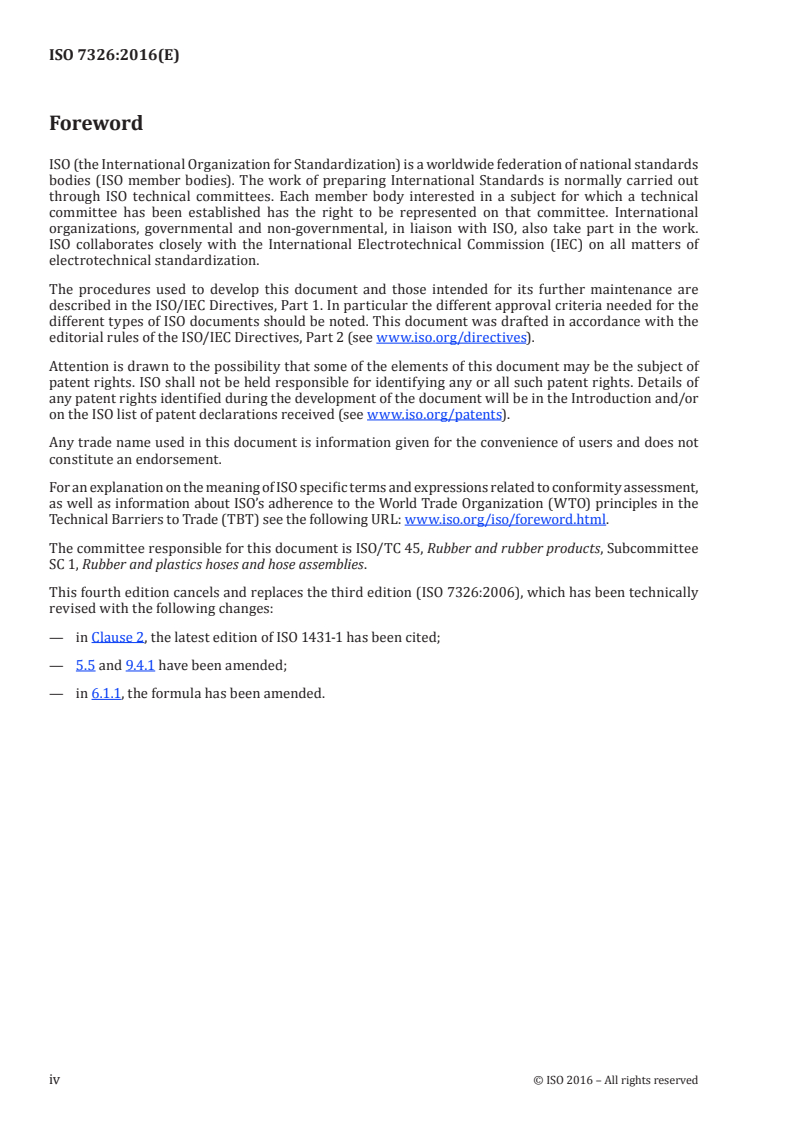 ISO 7326:2016 ISO 7326:2016 - Rubber and plastics hoses — Assessment of ozone resistance under static conditions/7/2016 - Page 4 preview