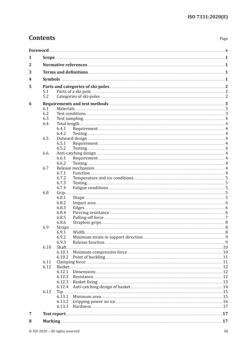 ISO 7331:2020 ISO 7331:2020 - Ski-poles for alpine and touring skiing — Requirements and test methods/17/2020 - Page 3 preview