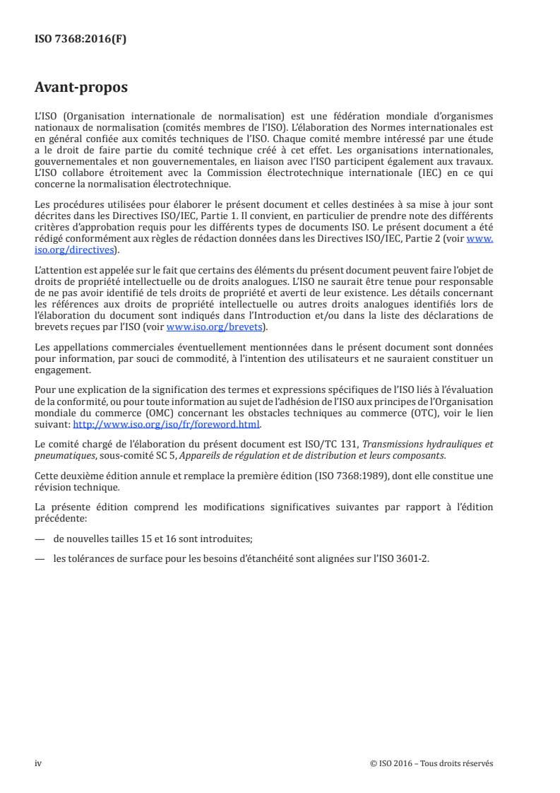 SIST ISO 7368:2021 ISO 7368:2016 - Transmissions hydrauliques — Distributeurs à cartouche, à bride, à deux orifices — Logements/28/2016 - Page 4 preview