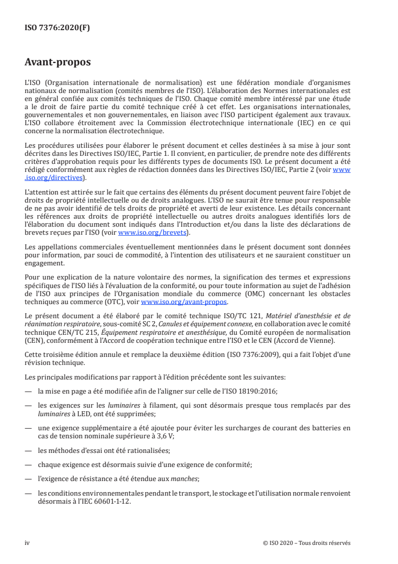 ISO 7376:2020 ISO 7376:2020 - Matériel d'anesthésie et de réanimation respiratoire — Laryngoscopes pour intubation trachéale/26/2020 - Page 4 preview