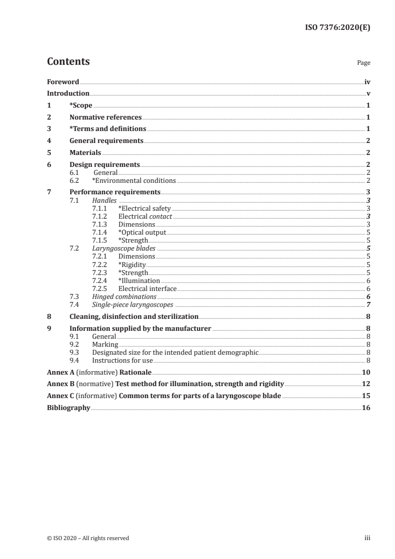 ISO 7376:2020 ISO 7376:2020 - Anaesthetic and respiratory equipment — Laryngoscopes for tracheal intubation/26/2020 - Page 3 preview