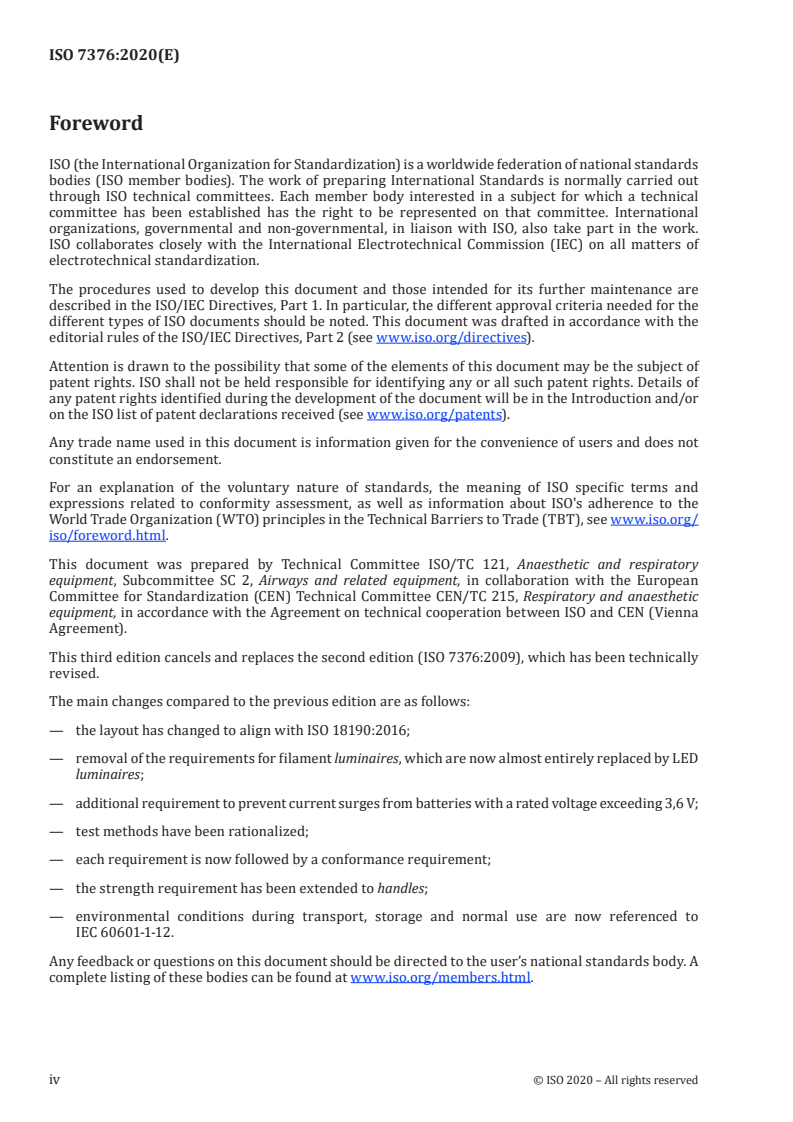 ISO 7376:2020 ISO 7376:2020 - Anaesthetic and respiratory equipment — Laryngoscopes for tracheal intubation/26/2020 - Page 4 preview