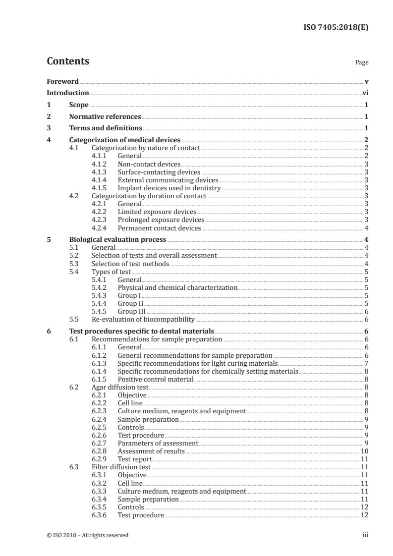 ISO 7405:2018 ISO 7405:2018 - Dentistry — Evaluation of biocompatibility of medical devices used in dentistry/27/2018 - Page 3 preview