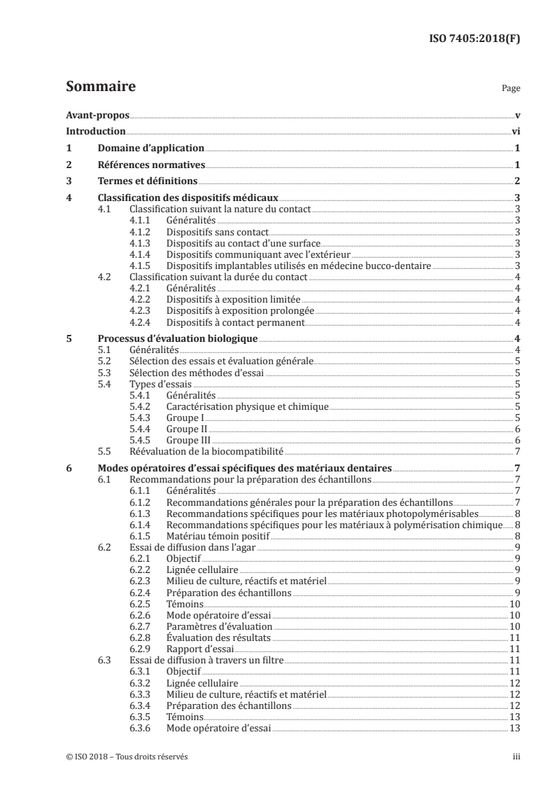 ISO 7405:2018 ISO 7405:2018 - Médecine bucco-dentaire — Évaluation de la biocompatibilité des dispositifs médicaux utilisés en médecine bucco-dentaire/15/2018 - Page 3 preview