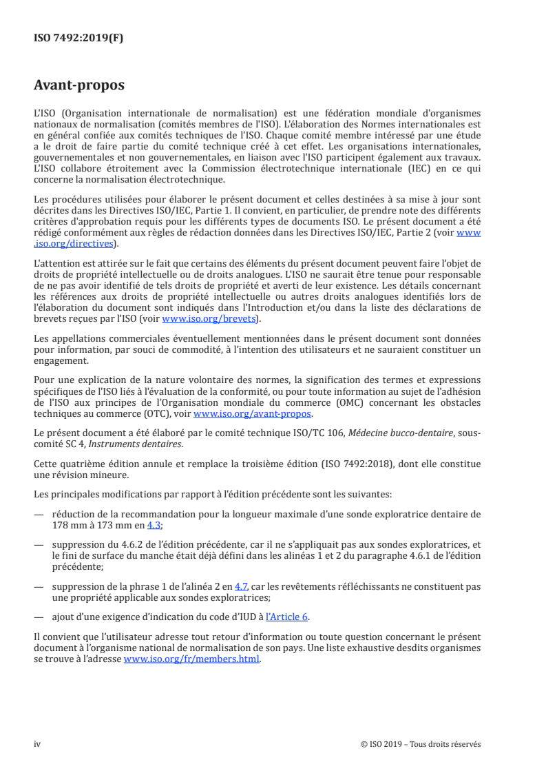 ISO 7492:2019 ISO 7492:2019 - Médecine bucco-dentaire — Sondes exploratrices dentaires/22/2019 - Page 4 preview