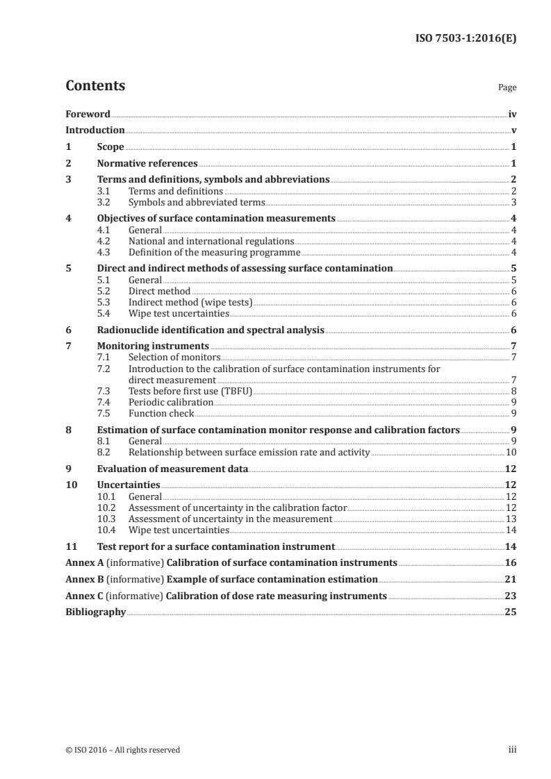 ISO 7503-1:2016 ISO 7503-1:2016 - Measurement of radioactivity — Measurement and evaluation of surface contamination — Part 1: General principles/12/2018 - Page 3 preview