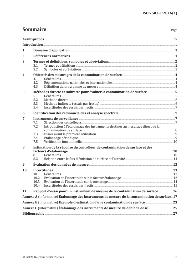 ISO 7503-1:2016 ISO 7503-1:2016 - Mesurage de la radioactivité — Mesurage et évaluation de la contamination de surface — Partie 1: Principes généraux/21/2017 - Page 3 preview