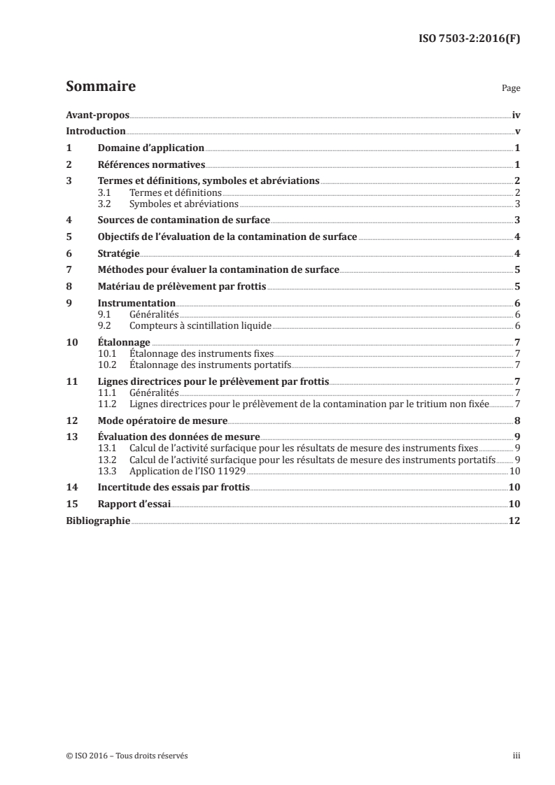 ISO 7503-2:2016 ISO 7503-2:2016 - Mesurage de la radioactivité — Mesurage et évaluation de la contamination de surface — Partie 2: Méthode d'essai utilisant des échantillons d'essai de frottis/7/2017 - Page 3 preview