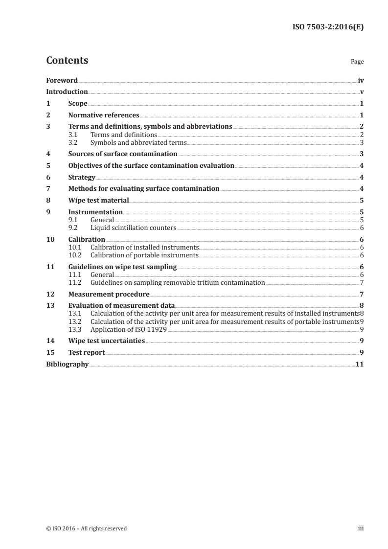 ISO 7503-2:2016 ISO 7503-2:2016 - Measurement of radioactivity - Measurement and evaluation of surface contamination — Part 2: Test method using wipe-test samples/18/2016 - Page 3 preview
