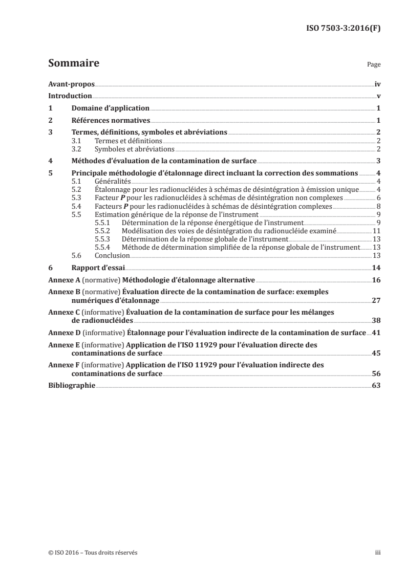 ISO 7503-3:2016 ISO 7503-3:2016 - Mesurage de la radioactivité — Mesurage et évaluation de la contamination de surface — Partie 3: Étalonnage de l'appareillage/21/2017 - Page 3 preview