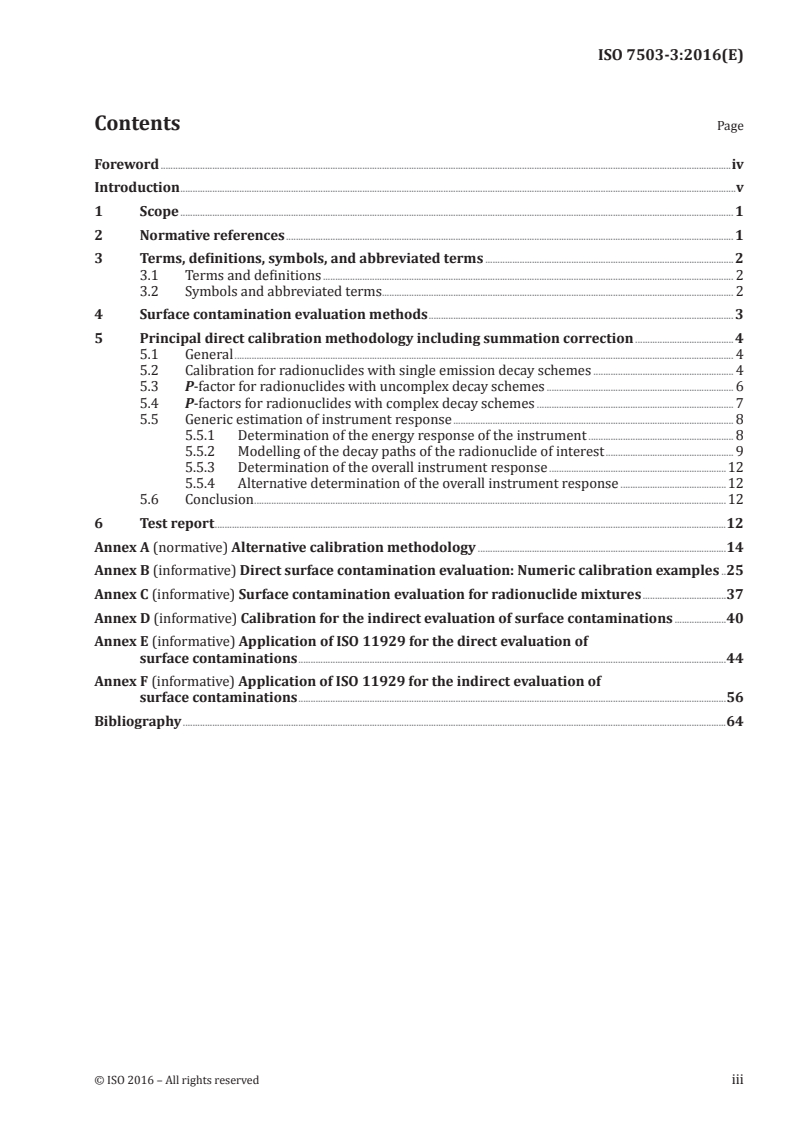 ISO 7503-3:2016 ISO 7503-3:2016 - Measurement of radioactivity — Measurement and evaluation of surface contamination — Part 3: Apparatus calibration/12/2018 - Page 3 preview