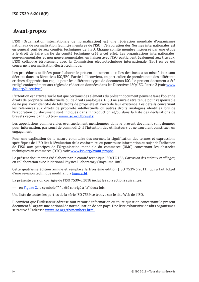 ISO 7539-6:2018 ISO 7539-6:2018 - Corrosion des métaux et alliages — Essais de corrosion sous contrainte — Partie 6: Préparation et utilisation des éprouvettes préfissurées pour essais sous charge constante ou sous déplacement constant/9/2018 - Page 4 preview