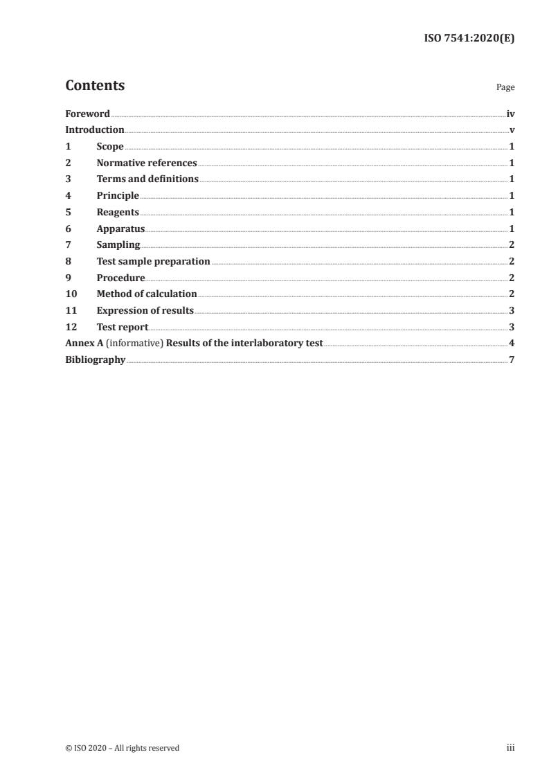 ISO 7541:2020 ISO 7541:2020 - Spices and condiments — Spectrophotometric determination of the extractable colour in paprika/23/2020 - Page 3 preview