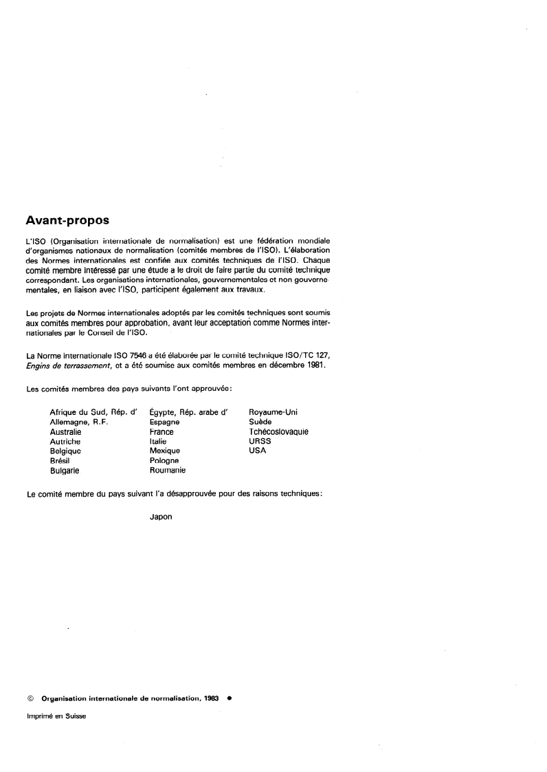 ISO 7546:1983 ISO 7546:1983 - Engins de terrassement — Godets de chargeuses et de pelles à chargement frontal — Évaluations volumétriques/1/1983 - Page 2 preview