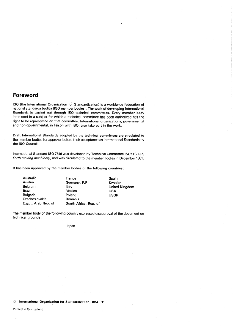 ISO 7546:1983 ISO 7546:1983 - Earth-moving machinery — Loader and front loading excavator buckets — Volumetric ratings/1/1983 - Page 2 preview