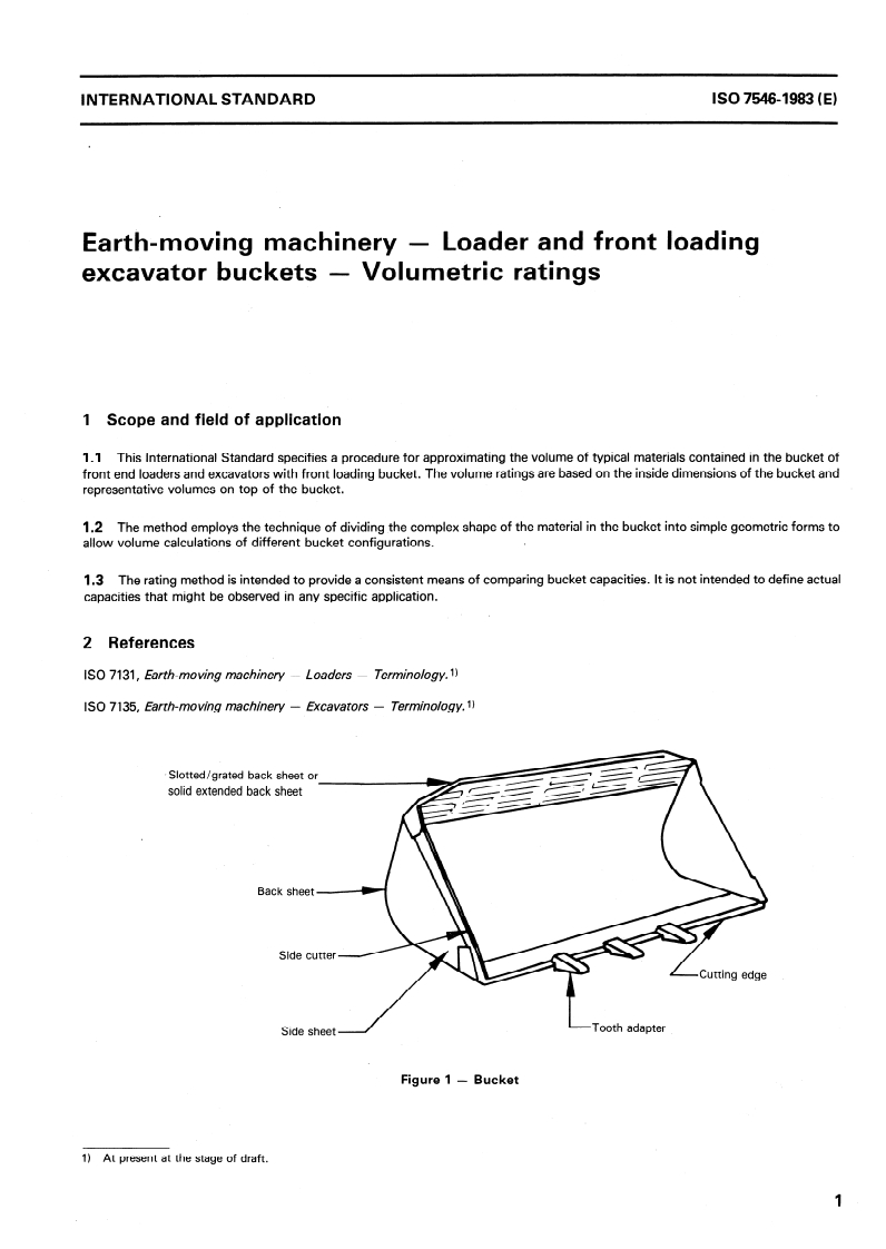 ISO 7546:1983 ISO 7546:1983 - Earth-moving machinery — Loader and front loading excavator buckets — Volumetric ratings/1/1983 - Page 3 preview
