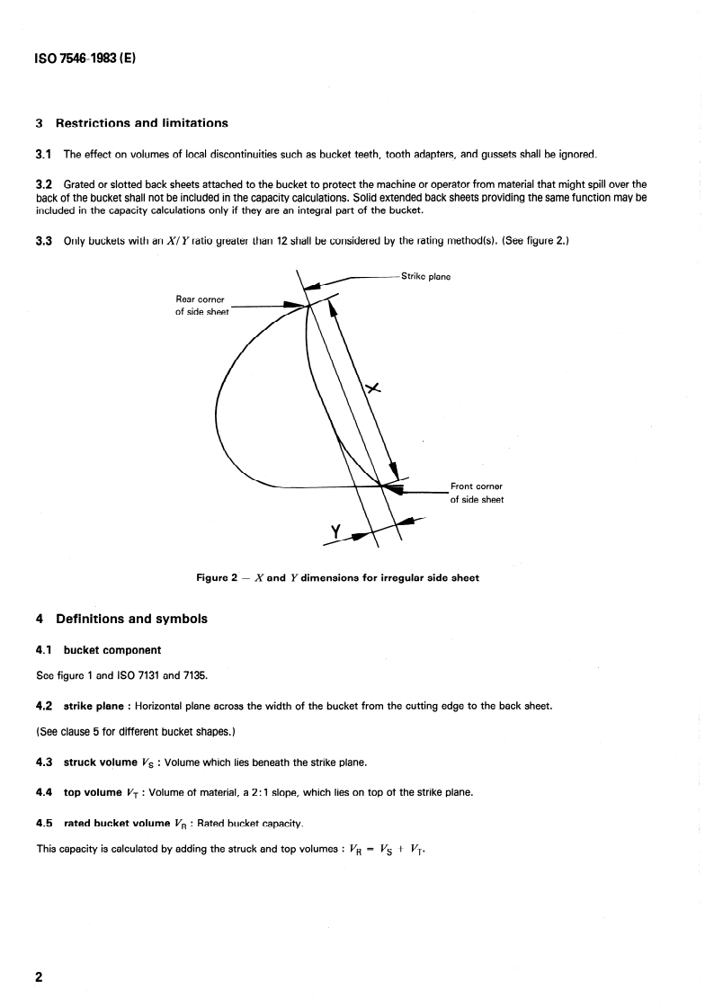 ISO 7546:1983 ISO 7546:1983 - Earth-moving machinery — Loader and front loading excavator buckets — Volumetric ratings/1/1983 - Page 4 preview