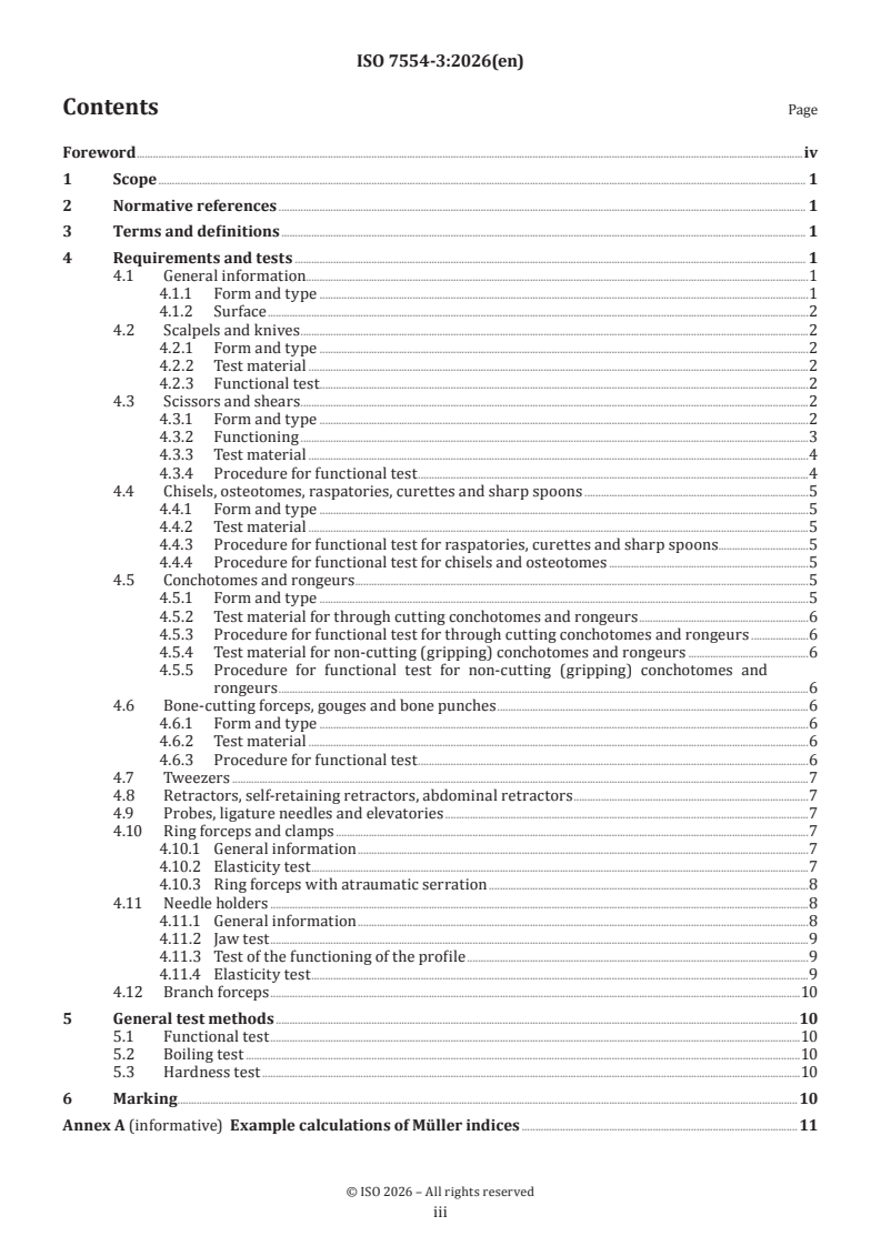 ISO 7554-3:2026 ISO 7554-3:2026 - Surgical instruments — Terms, measuring methods and test methods — Part 3: Test methods - Page 3 preview