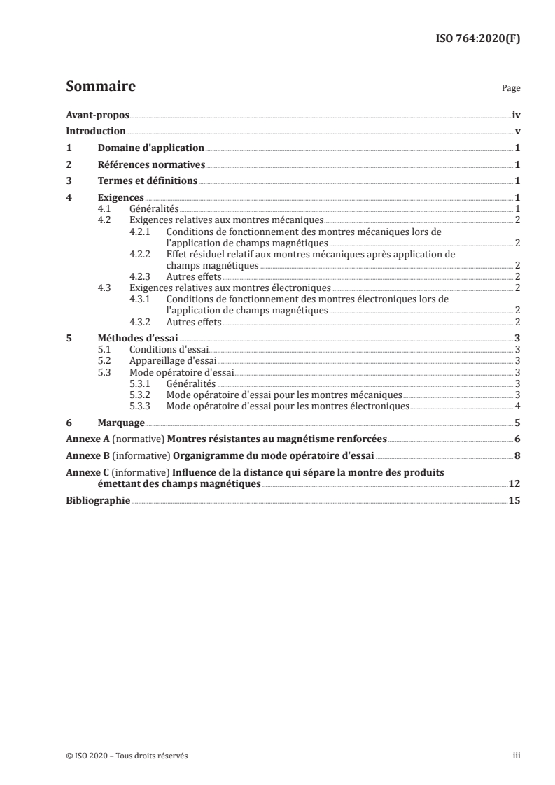 ISO 764:2020 ISO 764:2020 - Horlogerie — Montres résistantes au magnétisme
Released:2/21/2020 - Page 3 preview