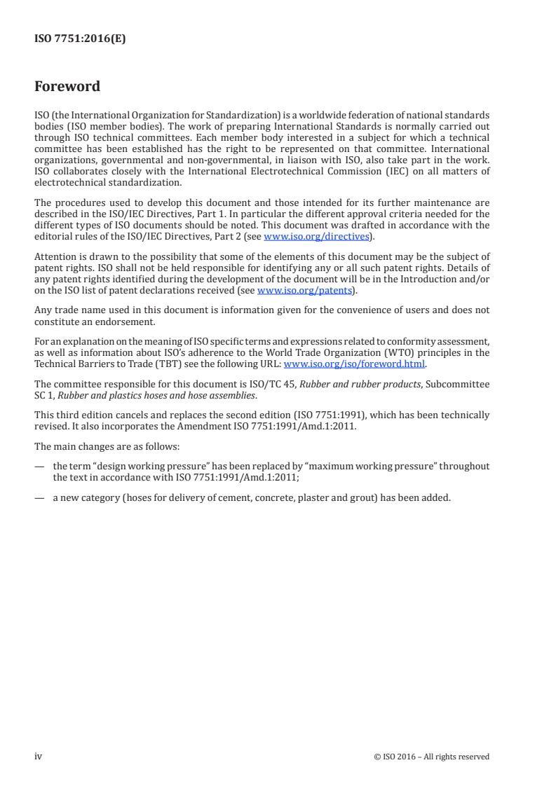 ISO 7751:2016 ISO 7751:2016 - Rubber and plastics hoses and hose assemblies — Ratios of proof and burst pressure to maximum working pressure/26/2016 - Page 4 preview
