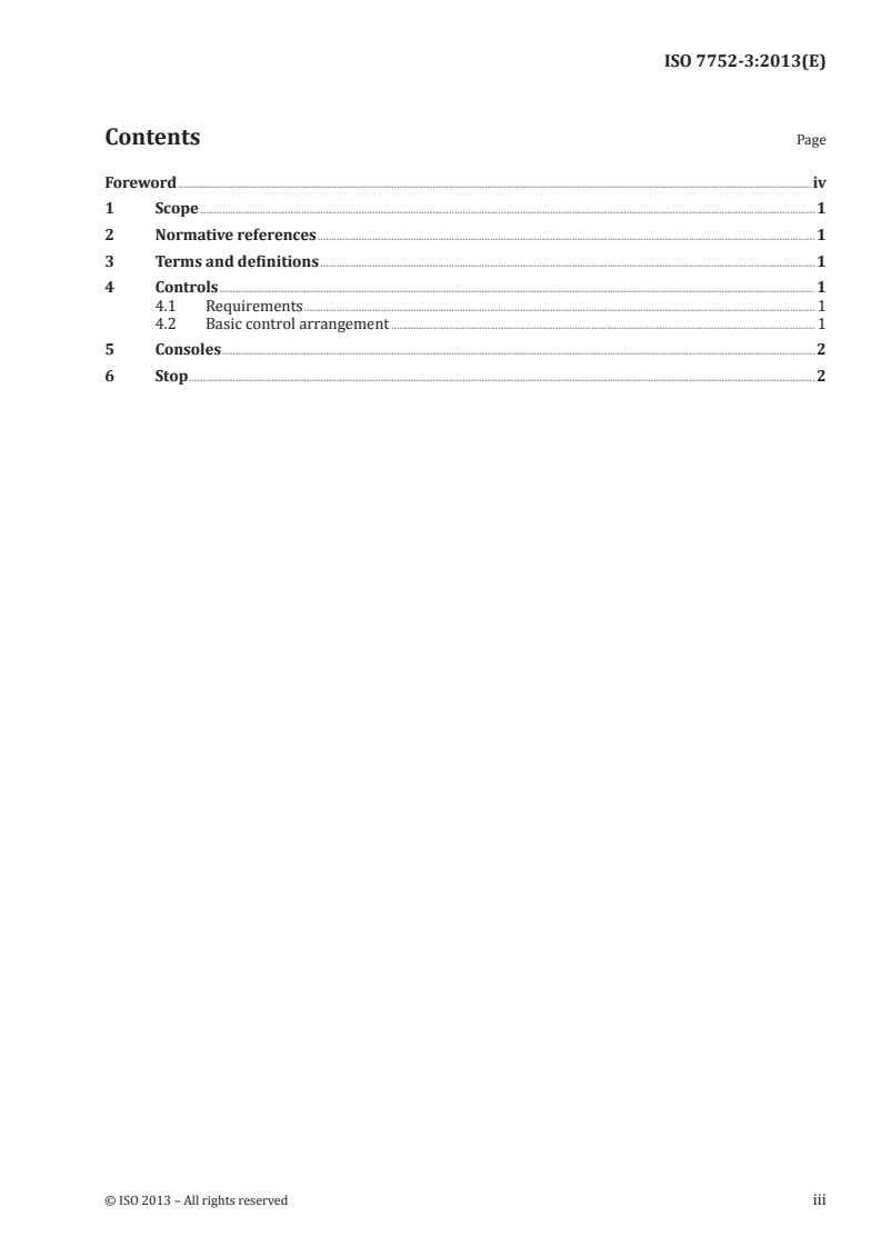 ISO 7752-3:2013 ISO 7752-3:2013 - Cranes — Control layout and characteristics — Part 3: Tower cranes/2/2013 - Page 3 preview